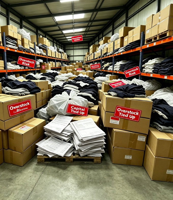 Warehouse overstock leads to occupied capital and high MOQ requirement