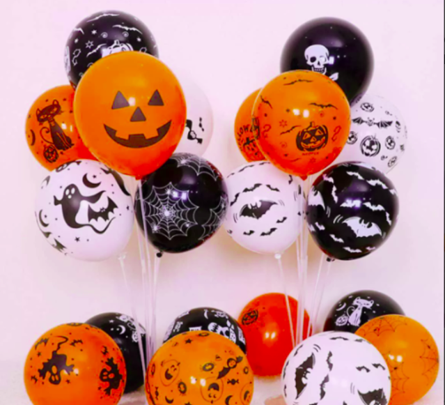 Printed Halloween balloons pack, essential decorations for Halloween party, attractive seasonal party supply for dropshipping