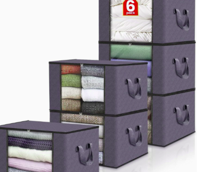 Foldable fabric storage bins with handles, closet clothes organizer boxes, household storage essentials for Yoofar dropshipping