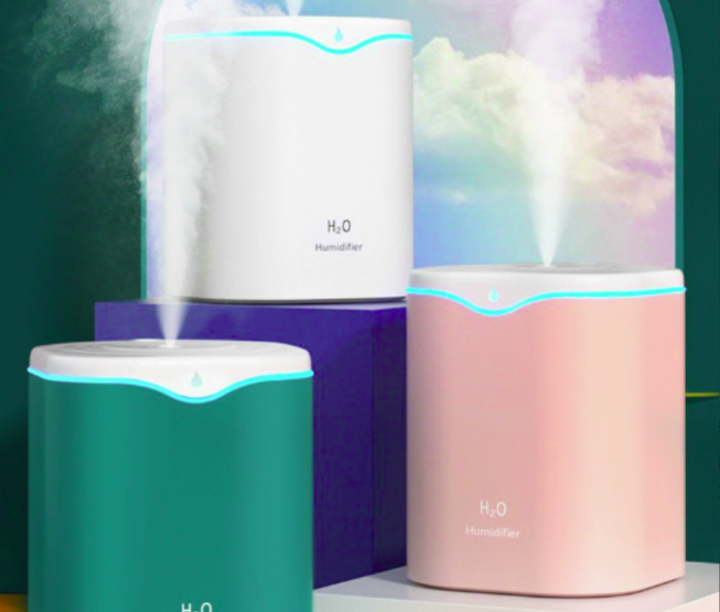 Portable ultrasonic humidifier with colorful night light, desktop air moisturizer, multi-scene home gadget for Yoofar dropshipping
