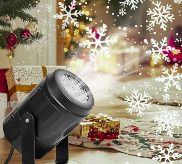 Snowflake LED projector lamp, dynamic snow scene light for indoor Christmas home decoration, hot Q4 home decor, Yoofar dropshipping